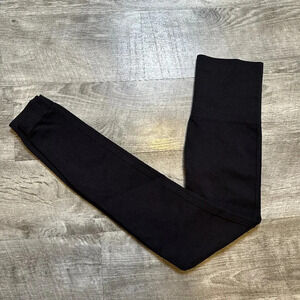 Spanx Black Leggings with Double Piping Stripe Down Side Size Small